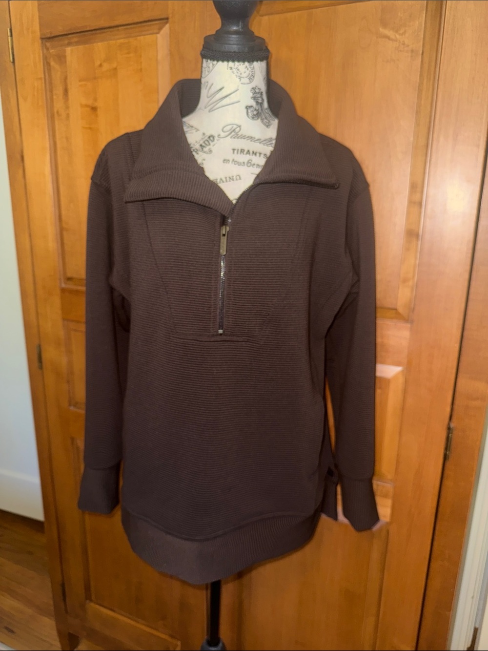 ZELLA Cozy Half-Zip Pullover Sweater - Dark Brown